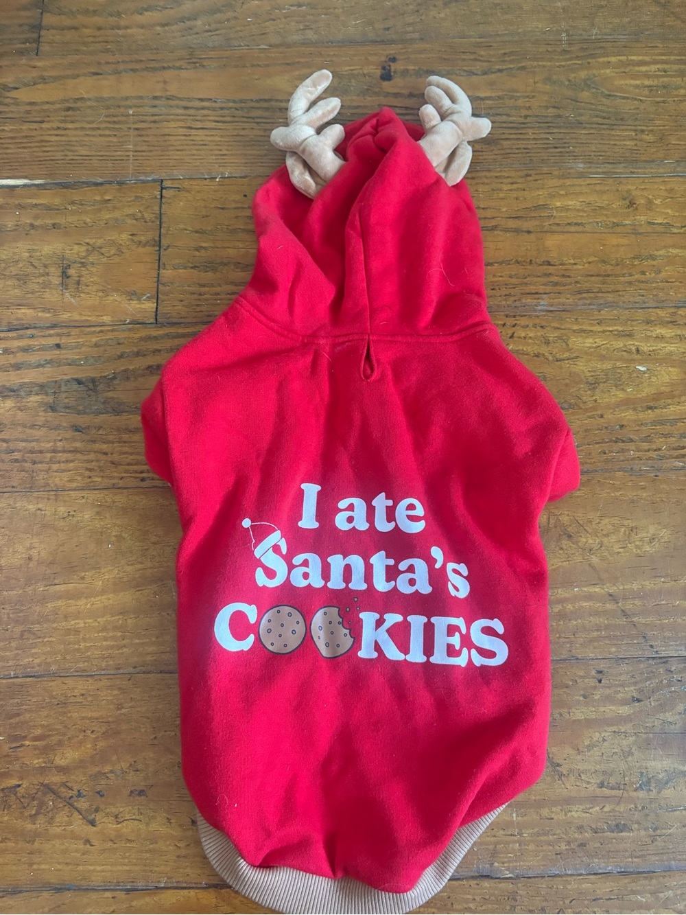 Red “I Ate Santa's Cookies” Holiday Dog Hoodie